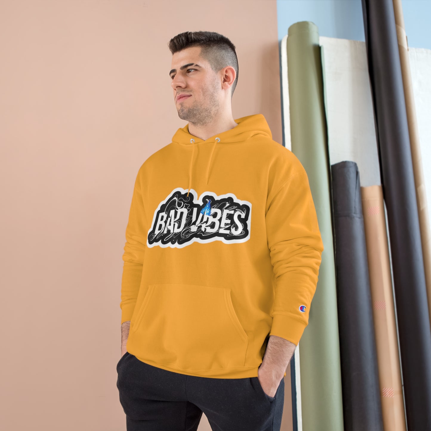 Bad Vibes Graphic Hoodie Gold