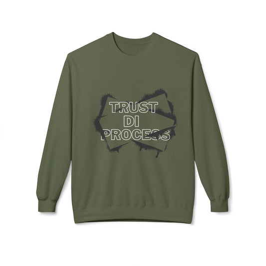 Trust Di Process Midweight  Fleece Crewneck Sweatshirt Military Green